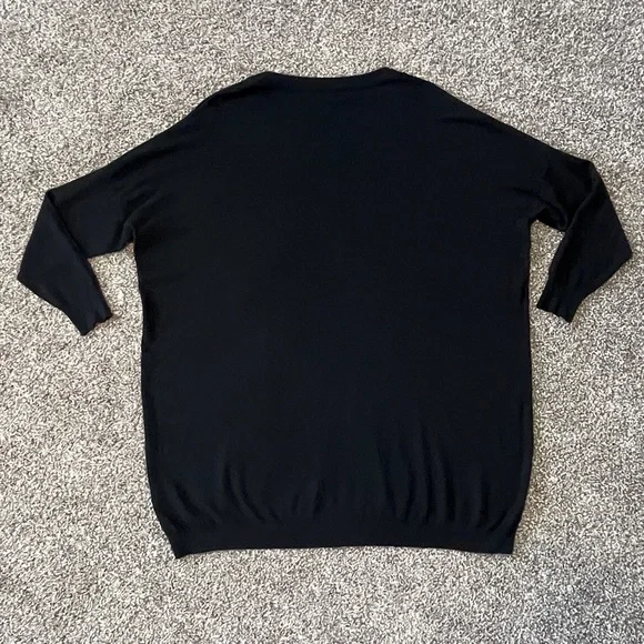 Lulu's Classic Black Knit Sweater Dress Size M/L - Picture 7 of 10